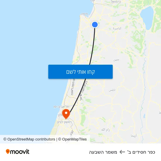 מפת כפר חסידים ב' למשמר השבעה