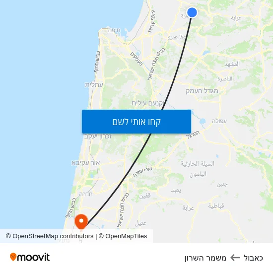 מפת כאבול למשמר השרון