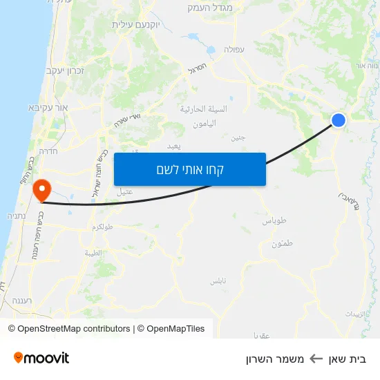 מפת בית שאן למשמר השרון