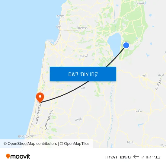 מפת בני יהודה למשמר השרון