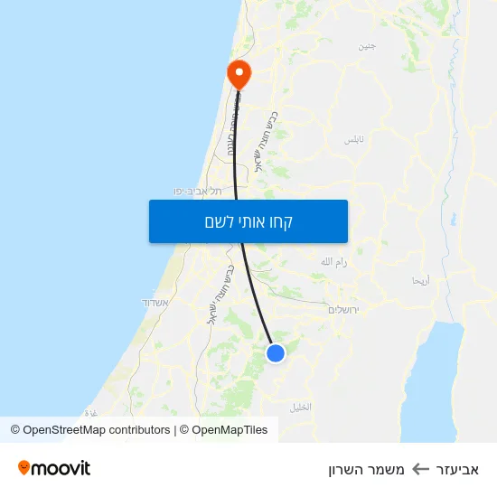 מפת אביעזר למשמר השרון