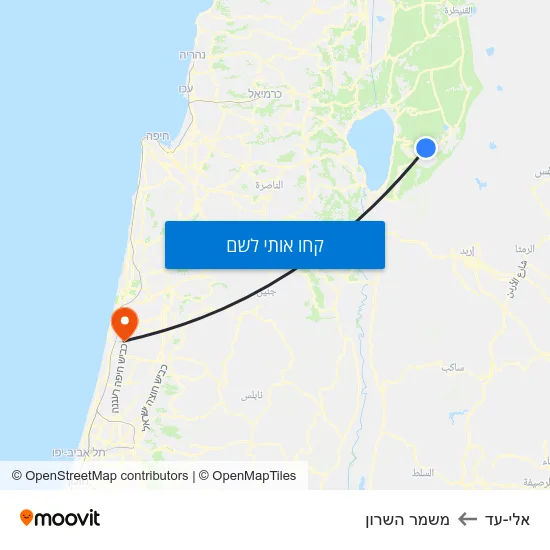 מפת אלי-עד למשמר השרון