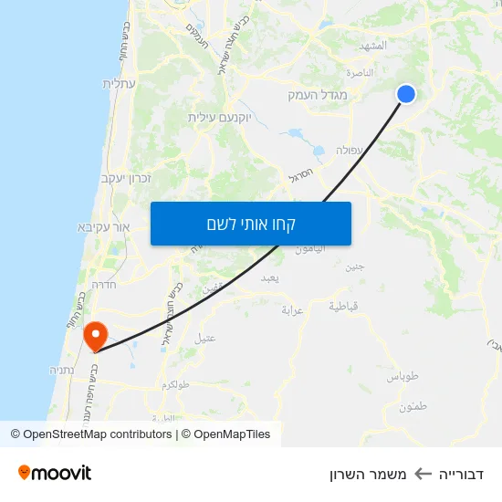 מפת דבורייה למשמר השרון