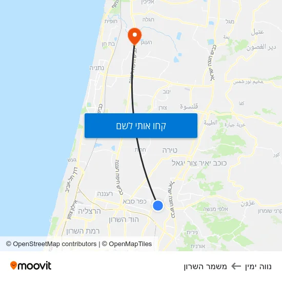 מפת נווה ימין למשמר השרון