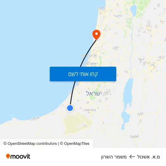 מפת מ.א. אשכול למשמר השרון