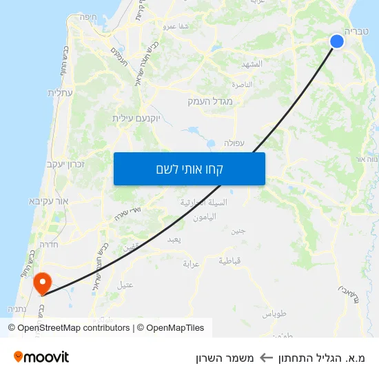 מפת מ.א. הגליל התחתון למשמר השרון