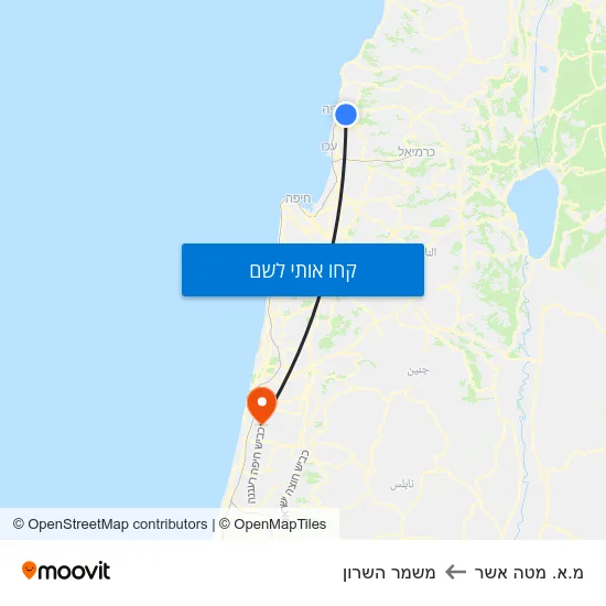 מפת מ.א. מטה אשר למשמר השרון
