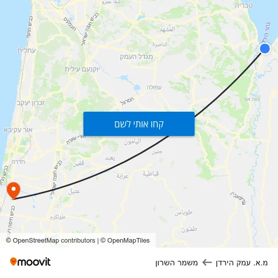 מפת מ.א. עמק הירדן למשמר השרון