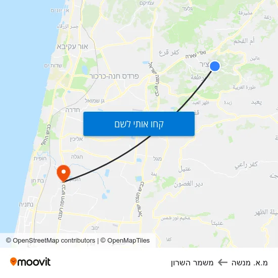 מפת מ.א. מנשה למשמר השרון