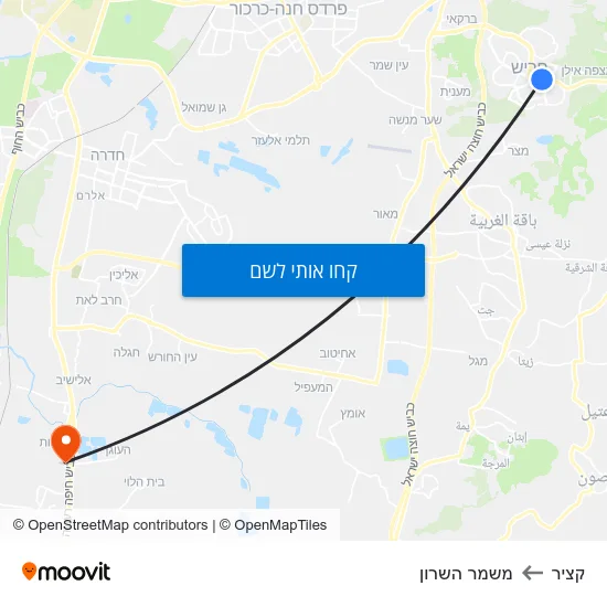 מפת קציר למשמר השרון