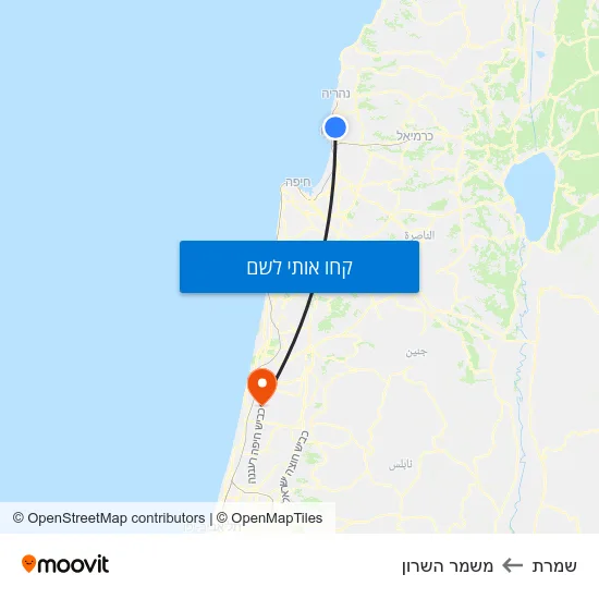 מפת שמרת למשמר השרון