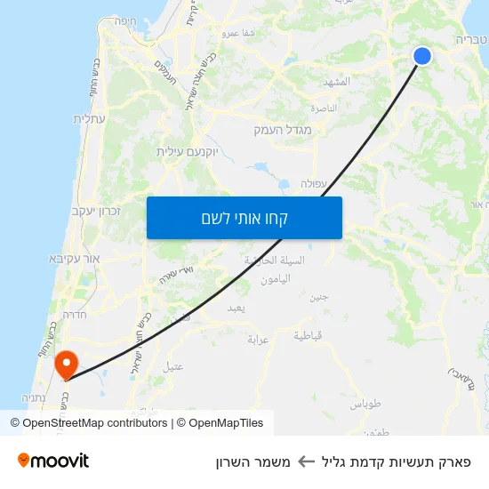 מפת פארק תעשיות קדמת גליל למשמר השרון