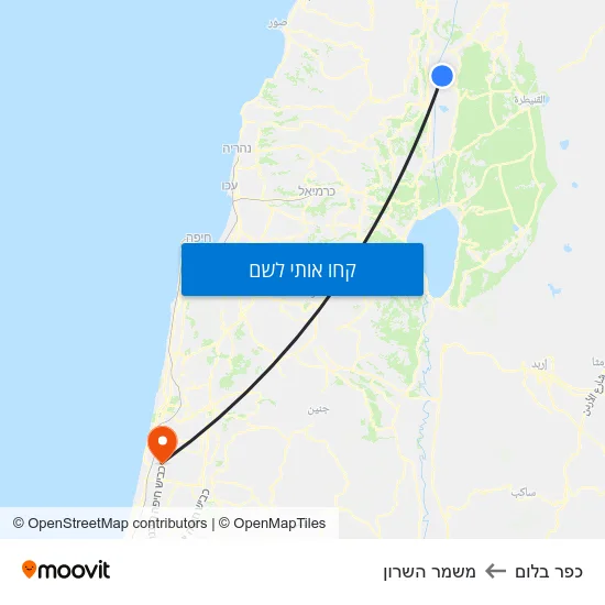 מפת כפר בלום למשמר השרון
