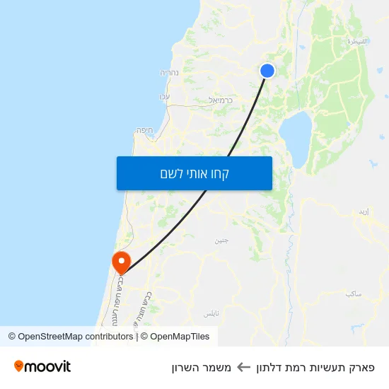 מפת פארק תעשיות רמת דלתון למשמר השרון