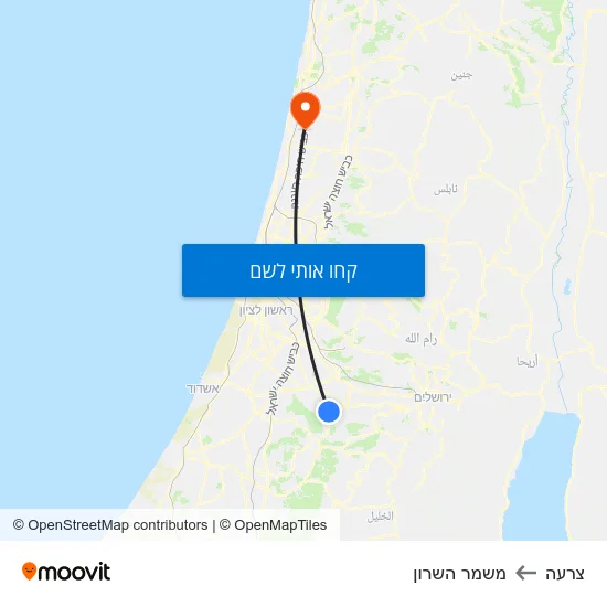 מפת צרעה למשמר השרון