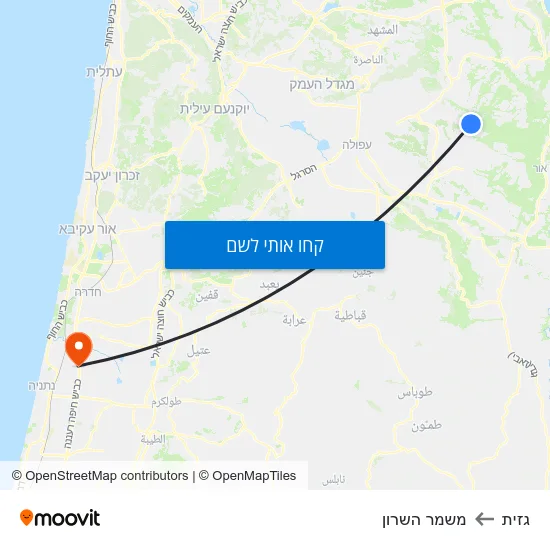מפת גזית למשמר השרון