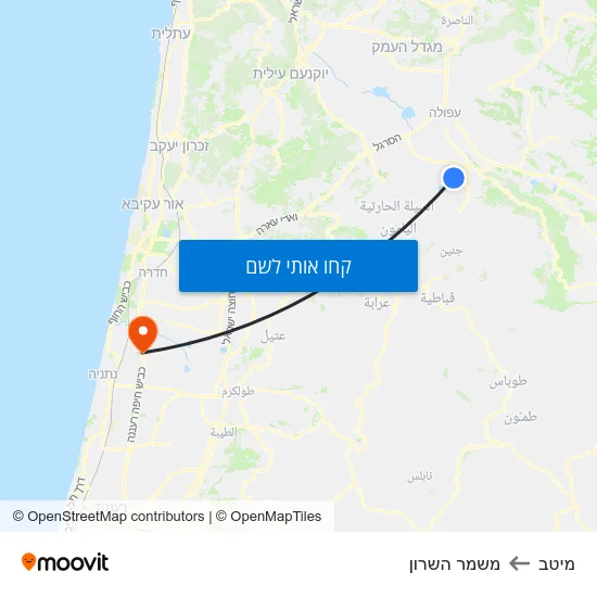 מפת מיטב למשמר השרון