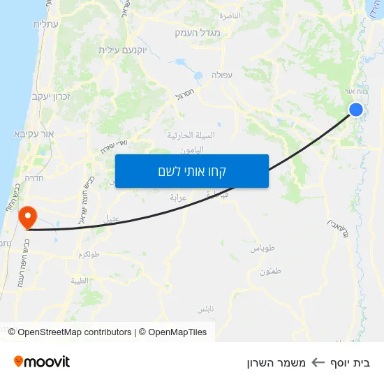 מפת בית יוסף למשמר השרון