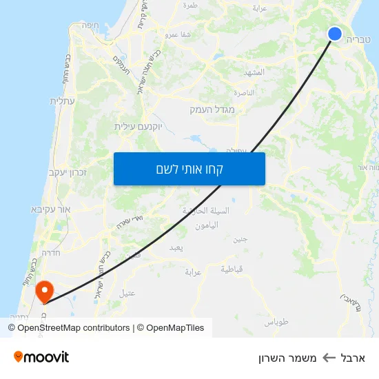 מפת ארבל למשמר השרון