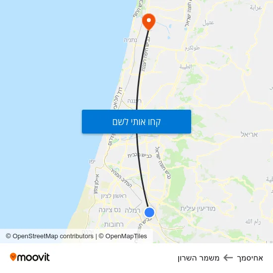 מפת אחיסמך למשמר השרון