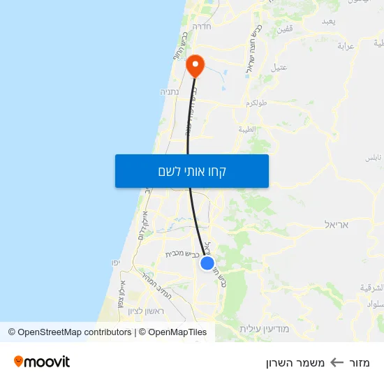 מפת מזור למשמר השרון