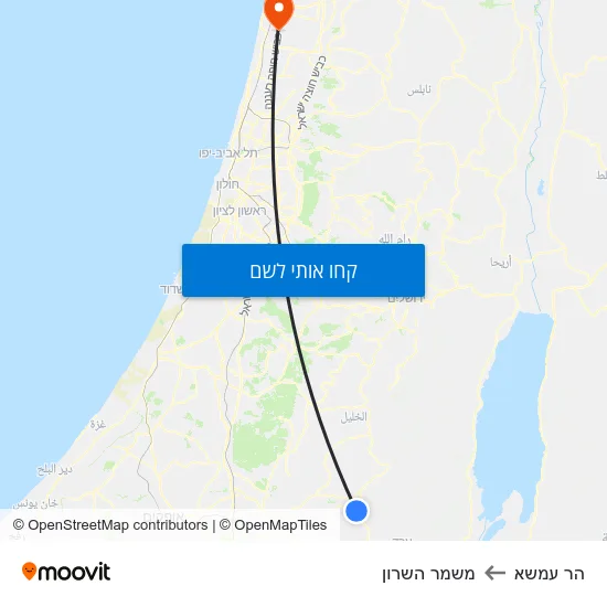 מפת הר עמשא למשמר השרון