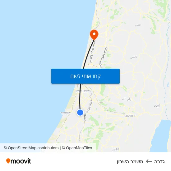 מפת גדרה למשמר השרון