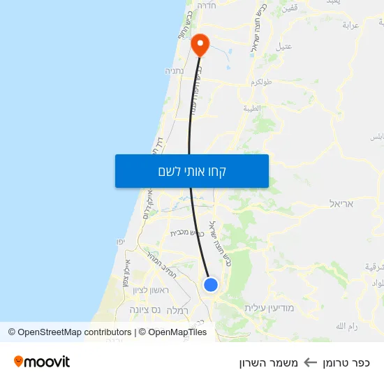 מפת כפר טרומן למשמר השרון