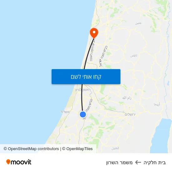 מפת בית חלקיה למשמר השרון