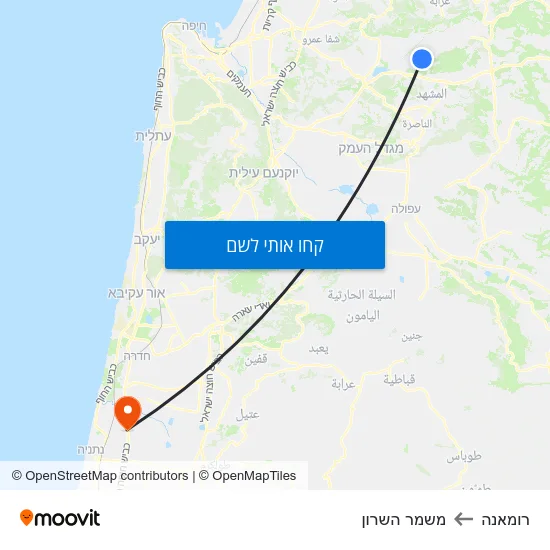 מפת רומאנה למשמר השרון
