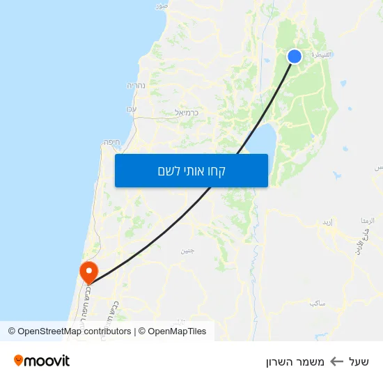 מפת שעל למשמר השרון