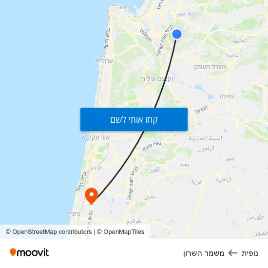 מפת נופית למשמר השרון