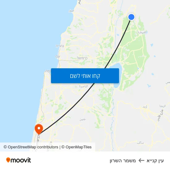 מפת עין קנייא למשמר השרון