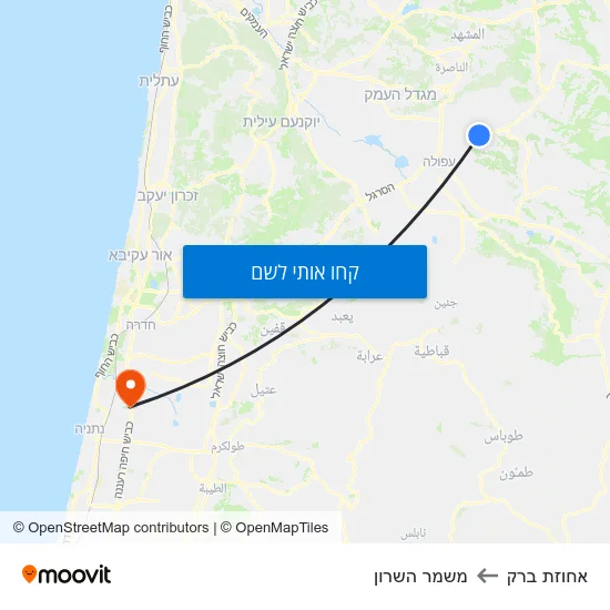 מפת אחוזת ברק למשמר השרון