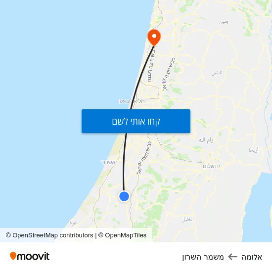 מפת אלומה למשמר השרון