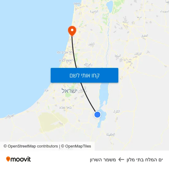 מפת ים המלח בתי מלון למשמר השרון
