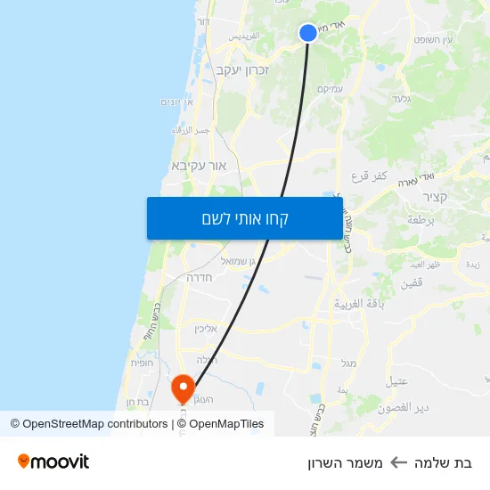 מפת בת שלמה למשמר השרון