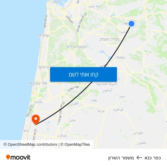 מפת כפר כנא למשמר השרון