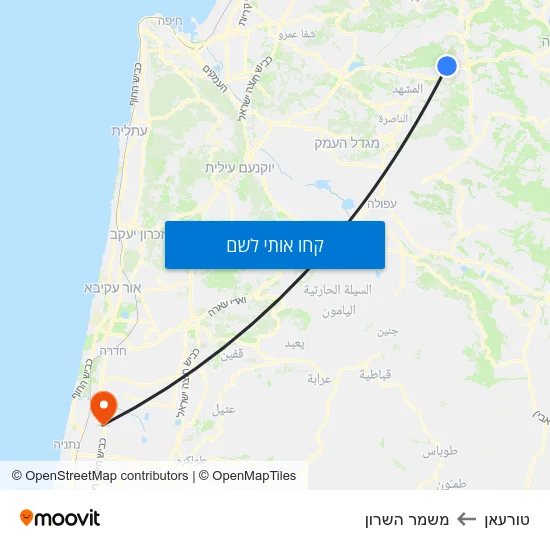 מפת טורעאן למשמר השרון