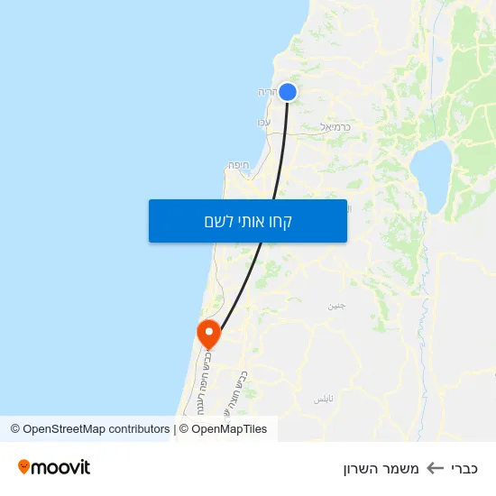 מפת כברי למשמר השרון