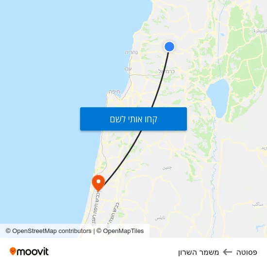 מפת פסוטה למשמר השרון