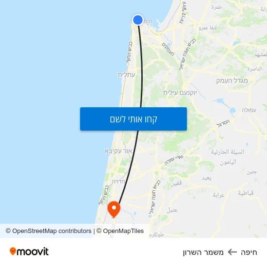 מפת חיפה למשמר השרון
