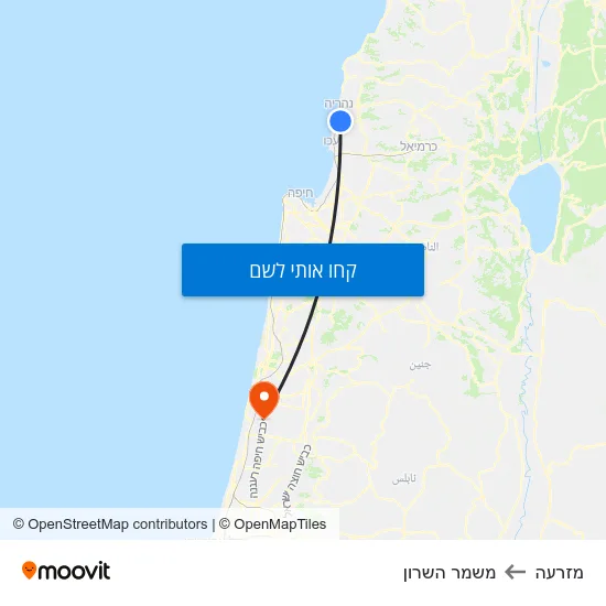 מפת מזרעה למשמר השרון