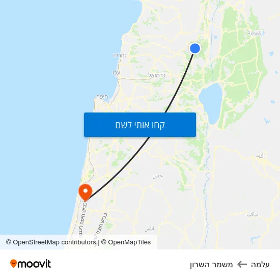מפת עלמה למשמר השרון