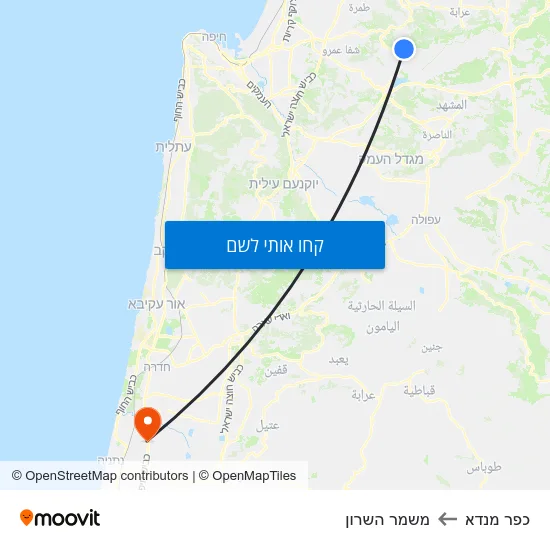 מפת כפר מנדא למשמר השרון