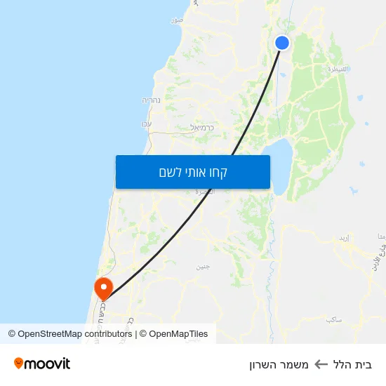 מפת בית הלל למשמר השרון