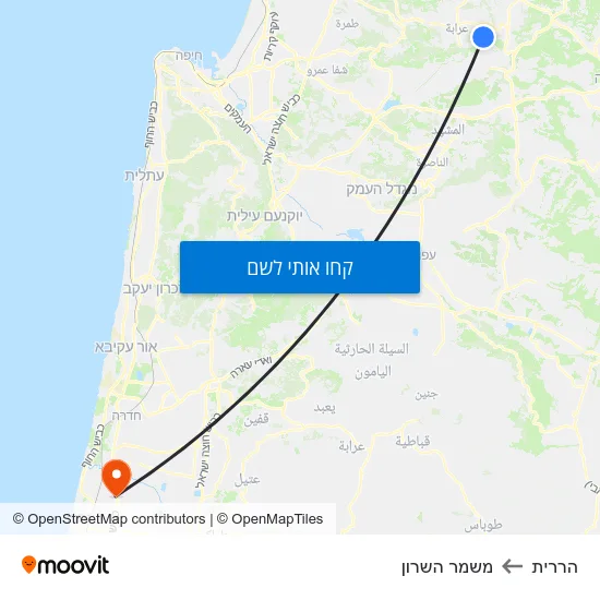 מפת הררית למשמר השרון
