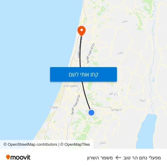מפת מפעלי נחם הר טוב למשמר השרון