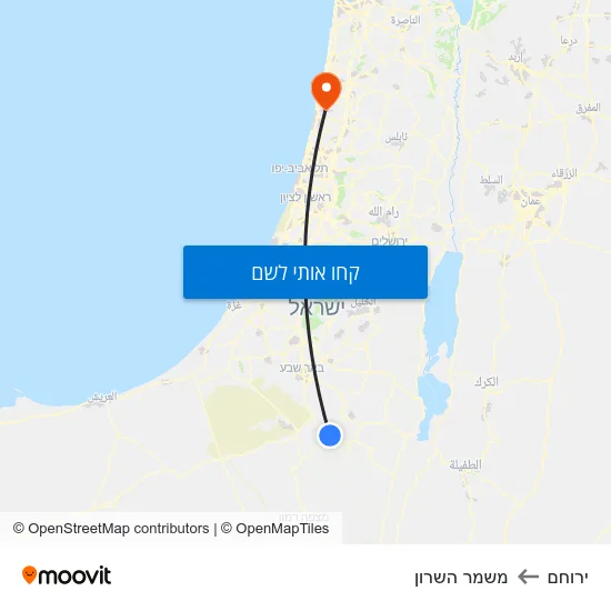 מפת ירוחם למשמר השרון
