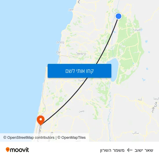 מפת שאר ישוב למשמר השרון